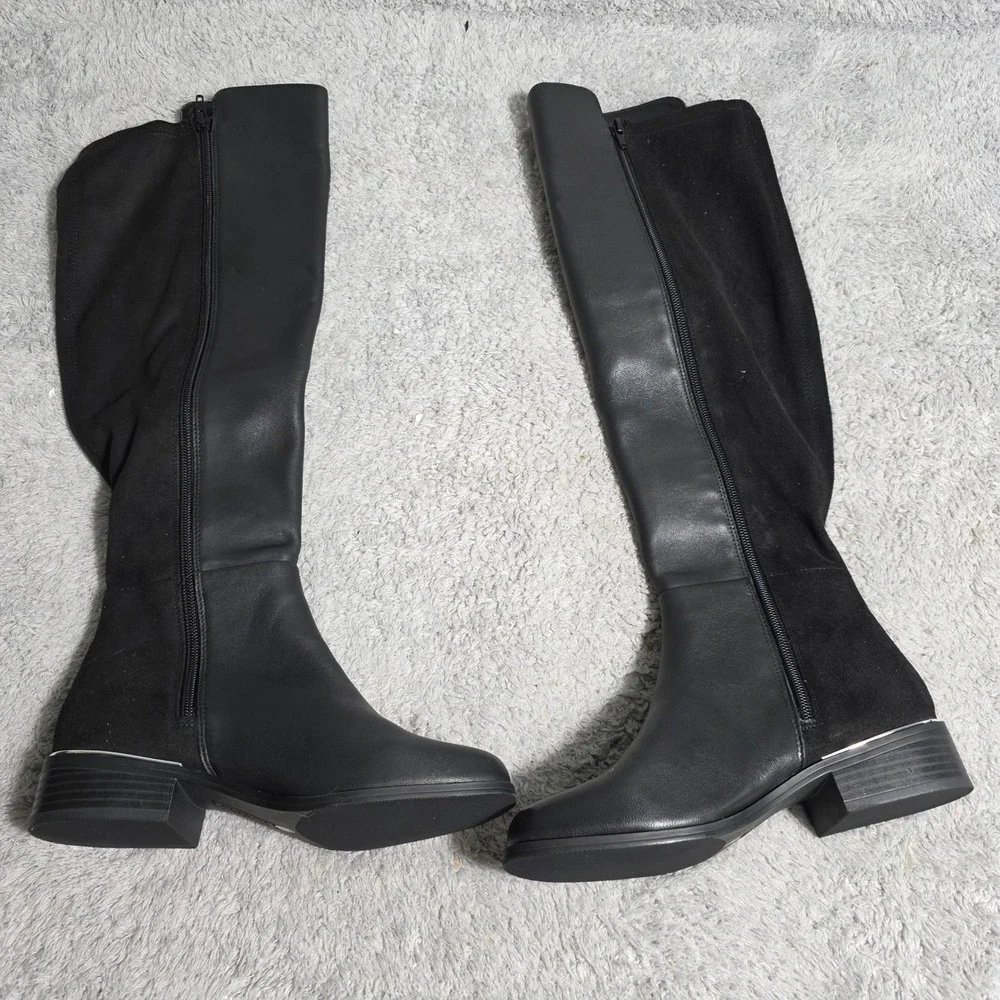 Alfani‎ Ludlowe Black Leather Over the Knee High Boots Women's Size 5.5M NEW
